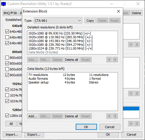 Default Extension Block in CRU